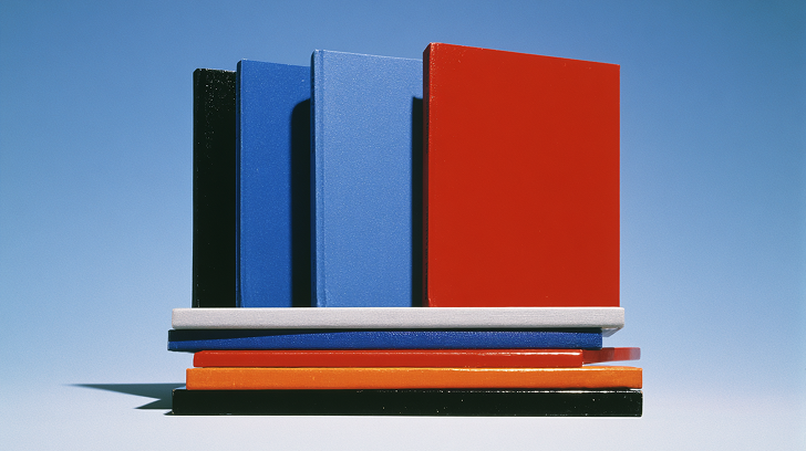 Stack of colored hardcover books