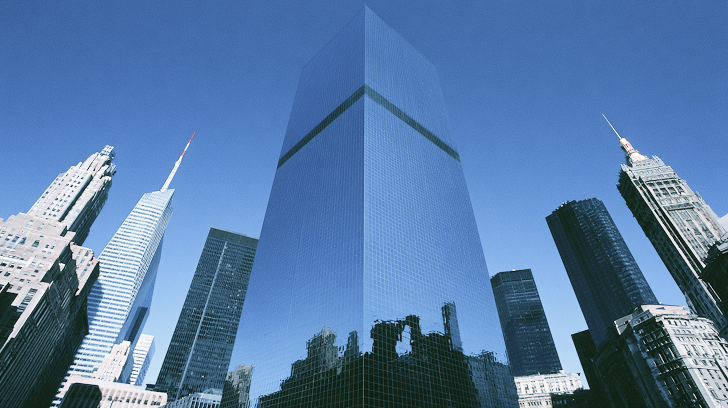 New York City financial district skyscrapers