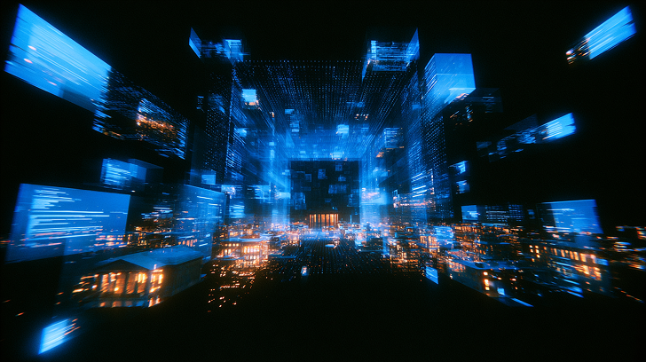 Abstract digital skyline representing global institutional financial infrastructure